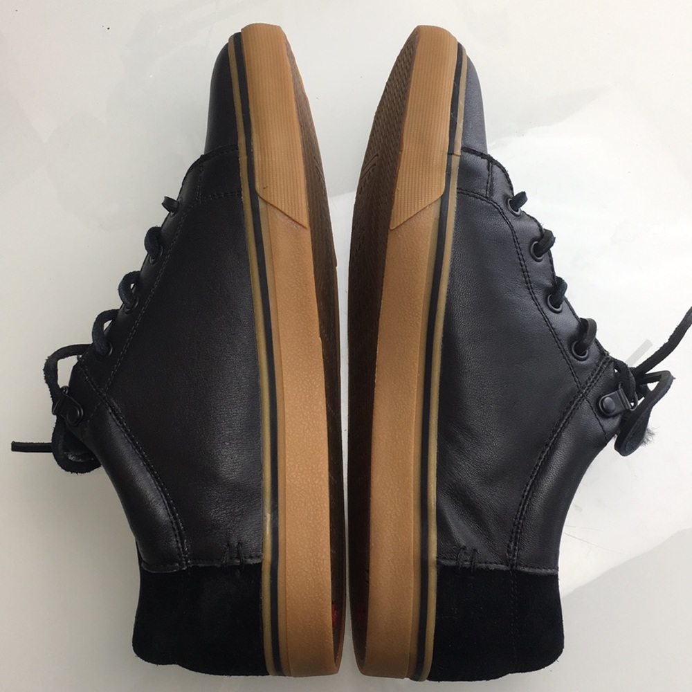 Ugg Brock Luxe Black Leather Sneakers Mens New - Picture 5 of 7